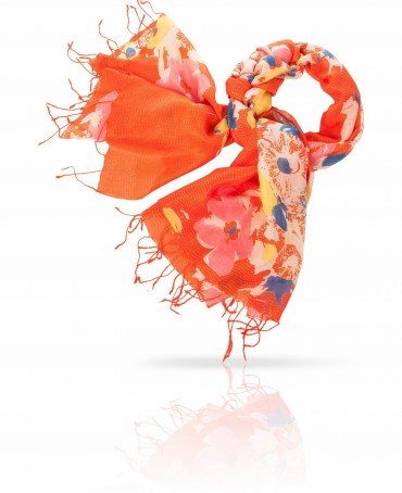 Палантин Женский S30-BRUSH.FLOWER/ORANGE